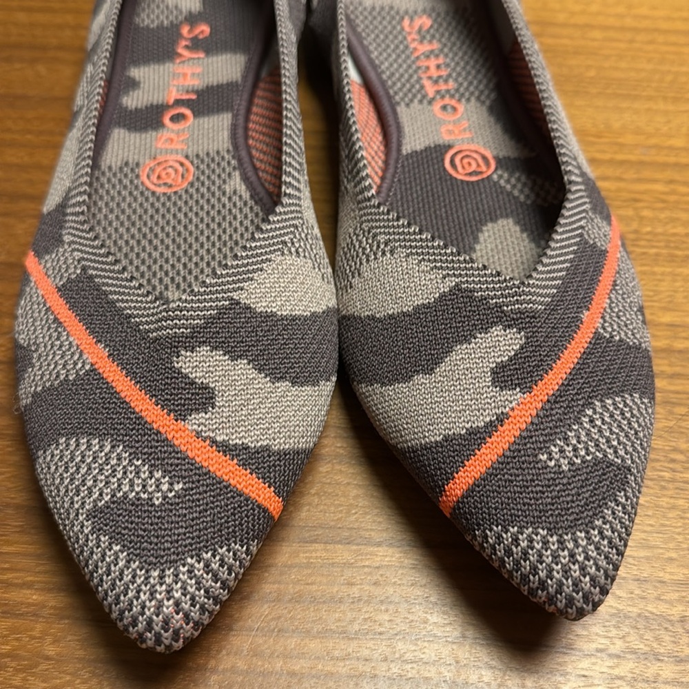 Rothy's Camouflage Flats in Taupe/Gray and Orange size 9.5 - Picture 4 of 7